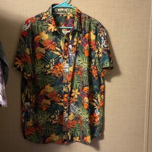 Tropical Floral Men's Casual Button Down Shirt